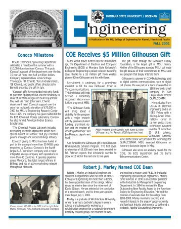 coe newsletter fall 01 final - College of Engineering - Montana State ...