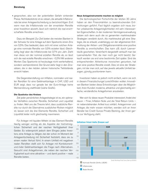 Investment Ideen (pdf) - Credit Suisse eMagazine - Deutschland