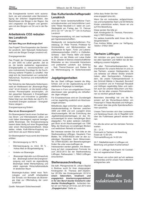 Amtsblatt Nr. 03 vom 06.02.2013 - Titisee-Neustadt