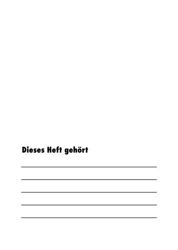 Dieses Heft gehört - Transversalles