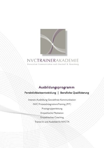 Ausbildungsprogramm - NVC Trainerakademie