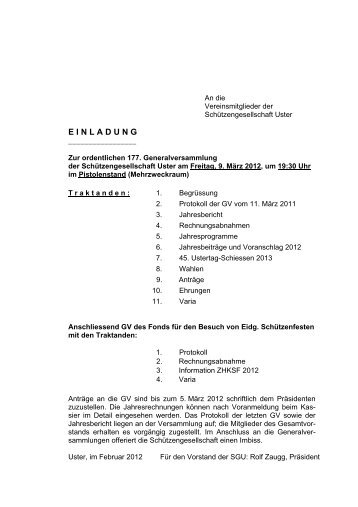 Dezember - Schützengesellschaft Uster