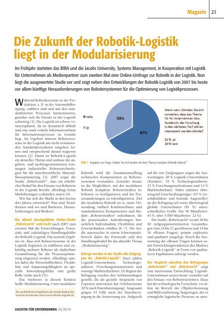 Die Zukunft der Robotik-Logistik liegt in der Modularisierung - Biba