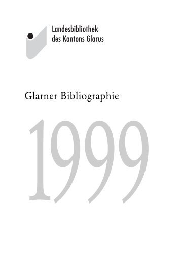 Bibliografie 1999 - Kanton Glarus