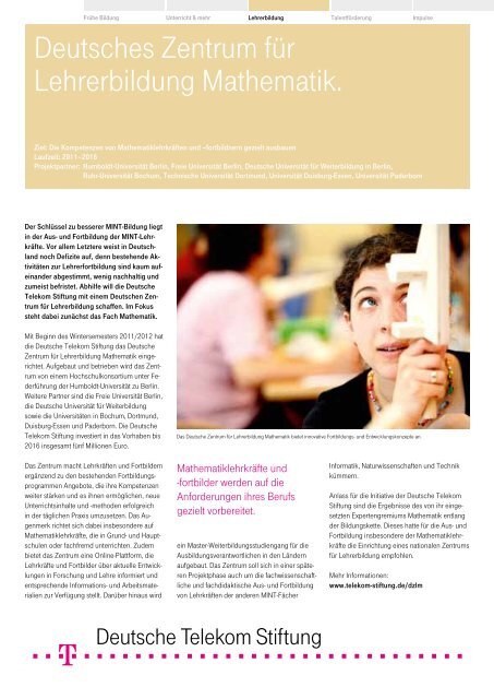 Dzlm Steckbrief Der Deutschen Telekom Stiftung Pdf