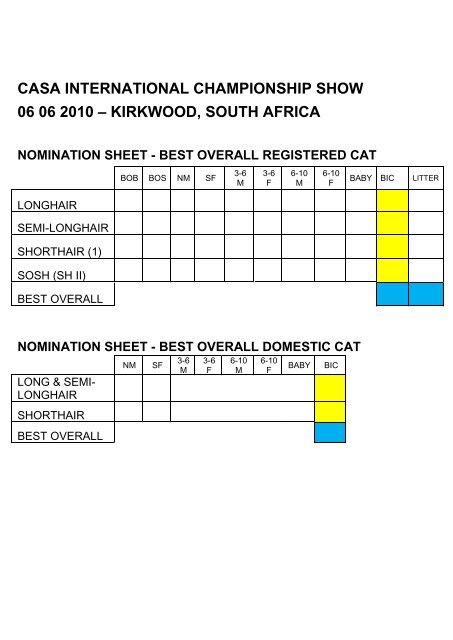 CASA27 Catalogue - Cat Association of Southern Africa