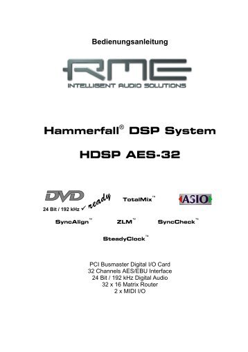 Bedienungsanleitung HDSP AES-32 - RME