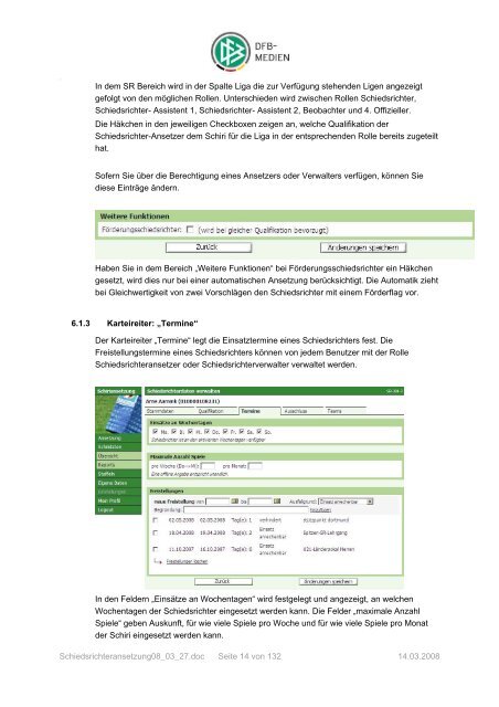 zum Download: Schiedsrichteransetzung - DFBnet