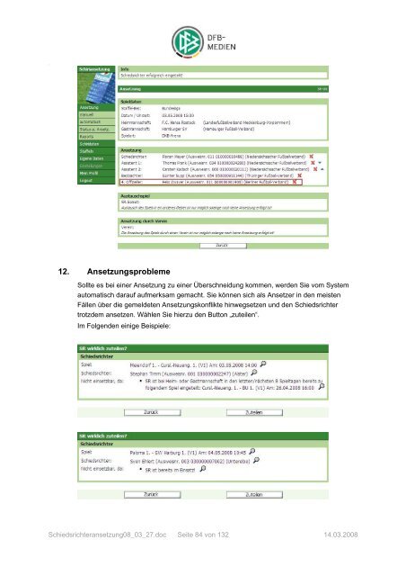 zum Download: Schiedsrichteransetzung - DFBnet