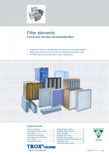 Filter elements - TROX