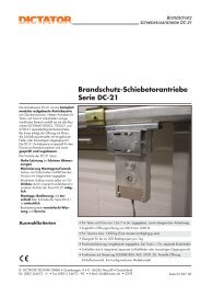 Brandschutz-Schiebetorantriebe Serie DC-21 - Dictator.de