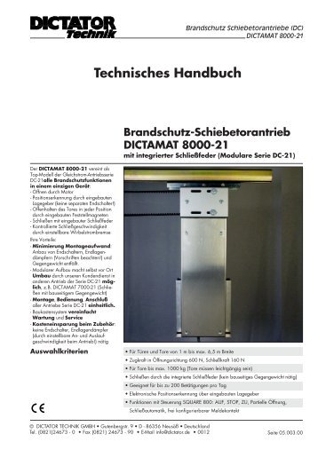 Technisches Handbuch - DICTATOR