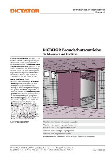 DICTATOR Brandschutzantriebe - Dictator.de