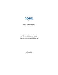 2010 Annual Information Form - Dorel Industries