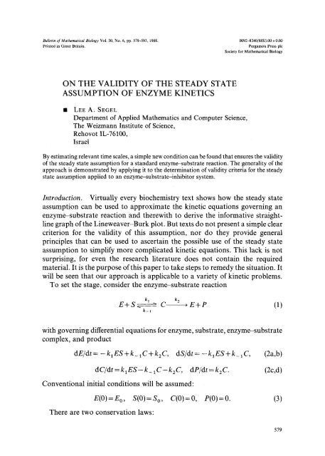 On the validity of the steady state assumption of enzyme kinetics