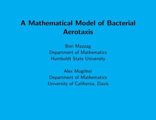 A Mathematical Model of Bacterial Aerotaxis - Humboldt State ...