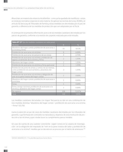 VIOLENCIA DE GÉNERO Y LA ADMINISTRACIÓN DE JUSTICIA