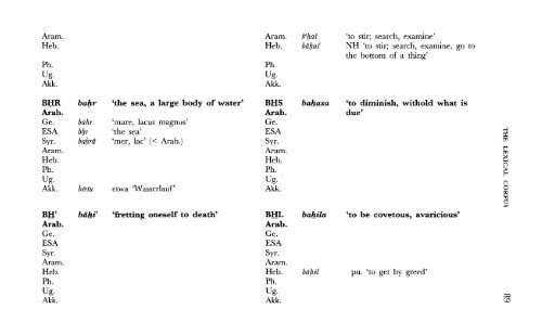 A Comparative Lexical Study of Qur?anic Arabic