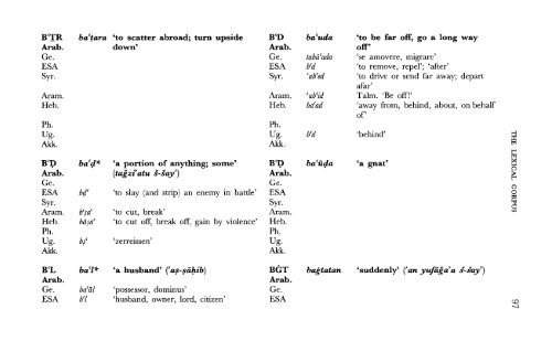 A Comparative Lexical Study of Qur?anic Arabic