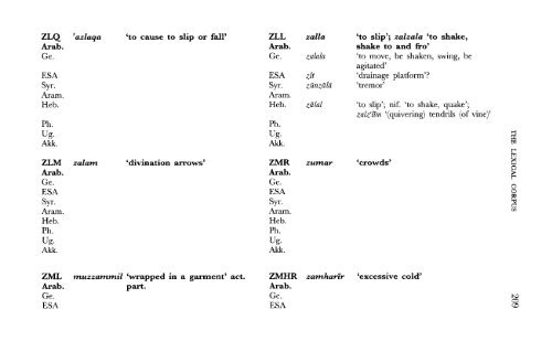 A Comparative Lexical Study of Qur?anic Arabic