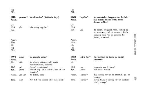 A Comparative Lexical Study of Qur?anic Arabic