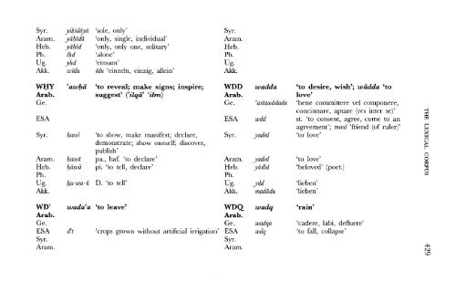 A Comparative Lexical Study of Qur?anic Arabic