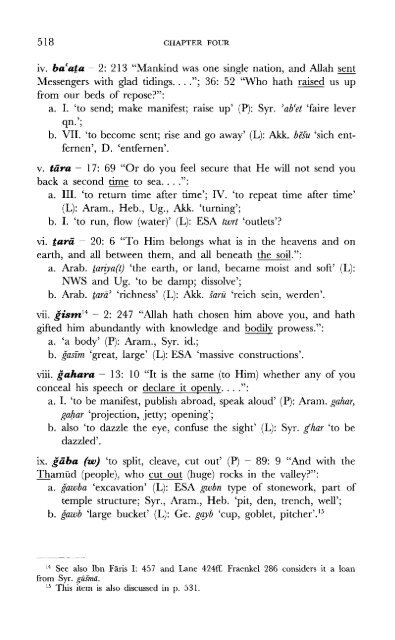 A Comparative Lexical Study of Qur?anic Arabic