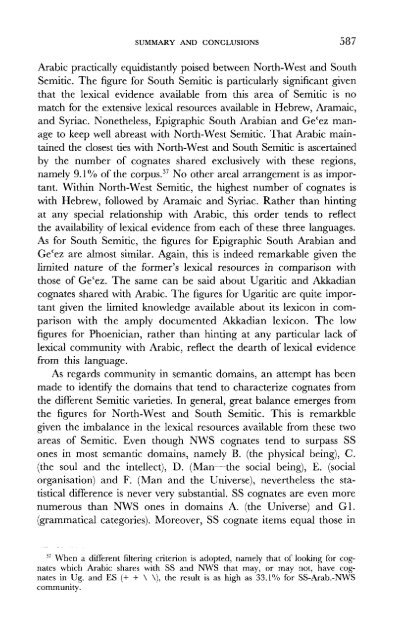 A Comparative Lexical Study of Qur?anic Arabic