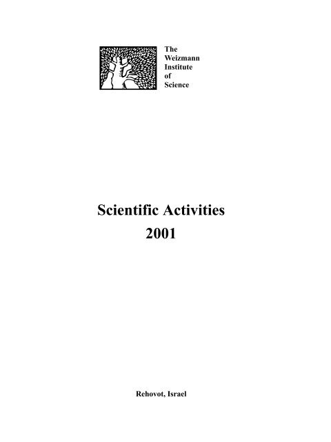 Scientific Activities 2001 - Weizmann Institute of Science