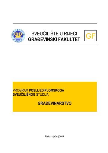 Studijski program - Građevinski fakultet - Sveučilište u Rijeci