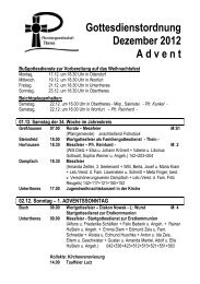 Gottesdienstordnung Dezember 2012 A d v e n t - Wonfurt
