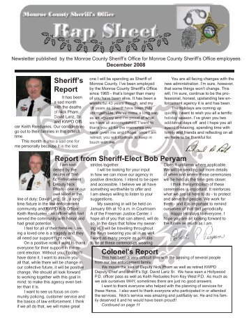 Sheriff's Report - Monroe County Sheriff's Office