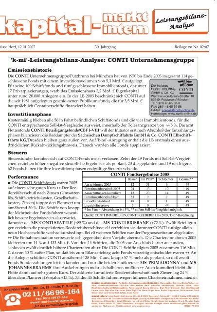 'k-mi'-Leistungsbilanz-Analyse: CONTI Unternehmensgruppe