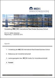 Vorstellung IREBS International Real Estate Business School