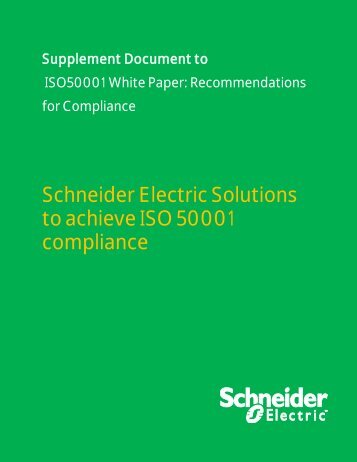 Schneider Electric Solutions to achieve ISO 50001 compliance