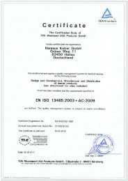 Zertifikat ISO 13485 2003 + AC 2009 - Heraeus Dental