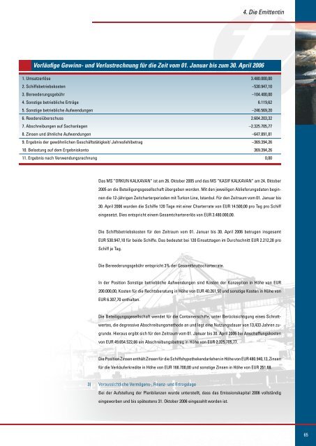 Emissionsprospekt Orka Kalkavan Schiffseigentums GmbH & Co. KG