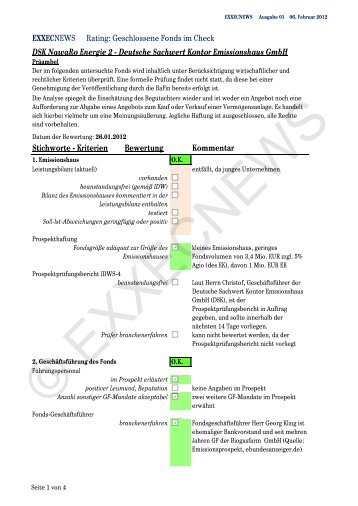 DSK NawaRo Energie 2 - Deutsche Sachwert ... - EXXECNEWS