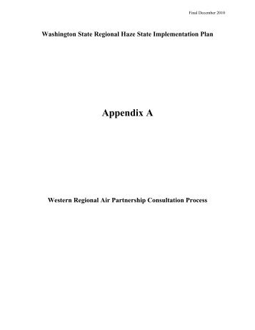 Appendix A - Washington State Department of Ecology