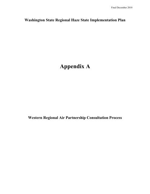 Appendix A - Washington State Department of Ecology