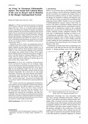An Essay in European Ethnomathe - European Mathematical Society