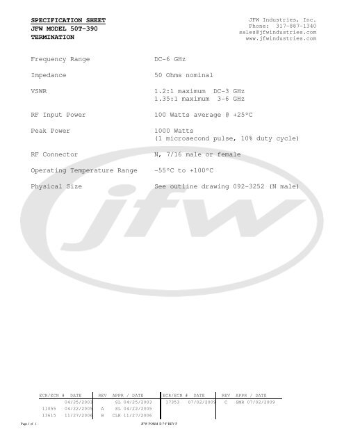 Nokia Siemens Networks, Systems & Components JFW Industries, Inc.