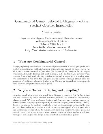 Combinatorial Games - European Mathematical Society