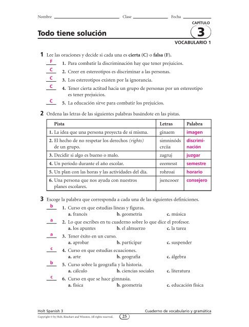 Spanish-3-Chapter-3-Workbook-Key