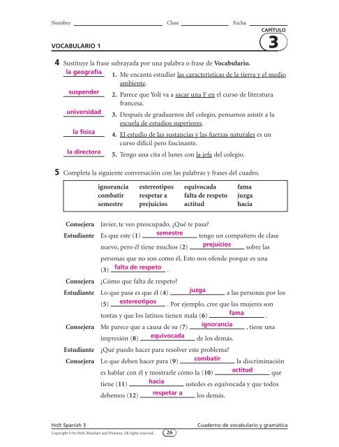 Spanish-3-Chapter-3-Workbook-Key