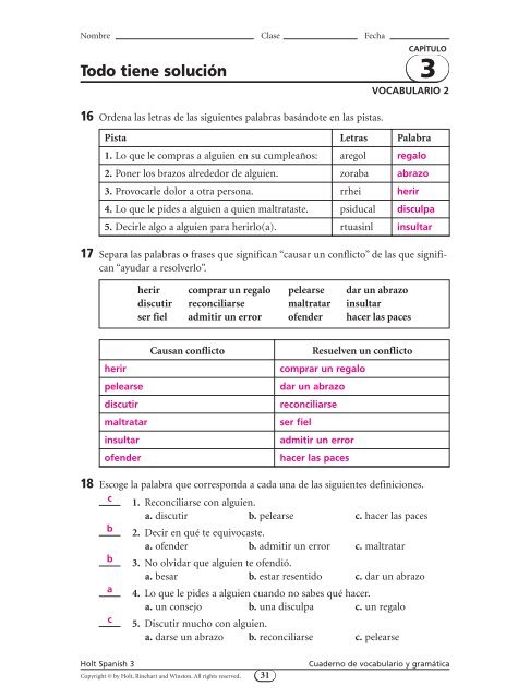 Spanish-3-Chapter-3-Workbook-Key