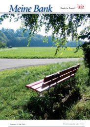 Vertrauen vor Ort - Bank in Zuzwil