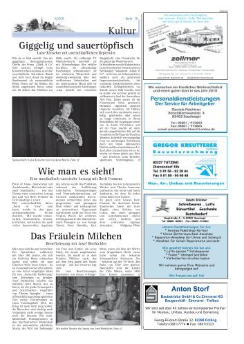 Kultur - Dorfzeitung Seeshaupt