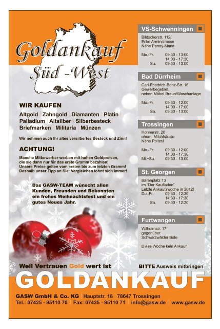 Ausgabe vom 19.12.2012 - Gemeinde Vöhrenbach