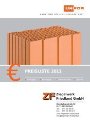 preisliste 2011 - Ziegelwerk Friedland